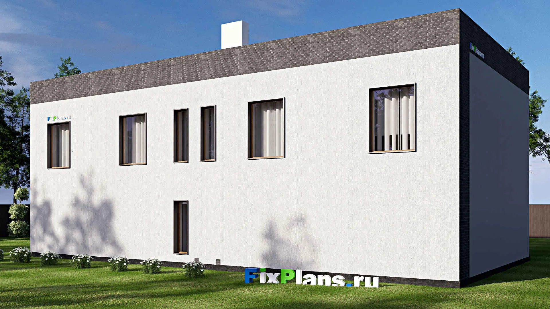 F-19691 - Проект двухэтажного дома 12 на 20, площадью 310 м² с баней, бассейном и 4 спальнями