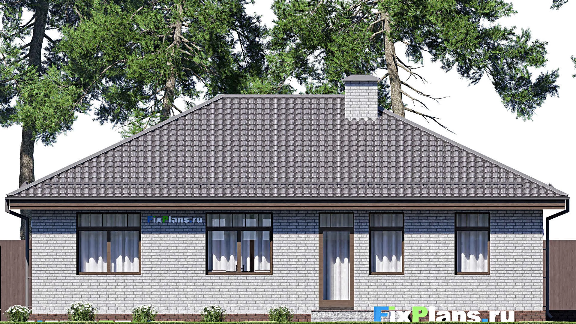 F-18305 - Проект одноэтажного дома 13 на 16, площадью 130 м² с 3 спальнями