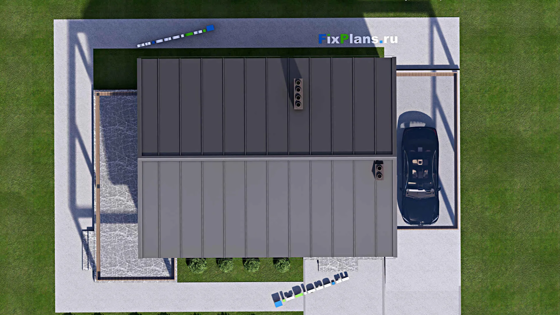 F-16172 - Проект дома с мансардой 11 на 19, площадью 220 м² с террасой и 3 спальнями