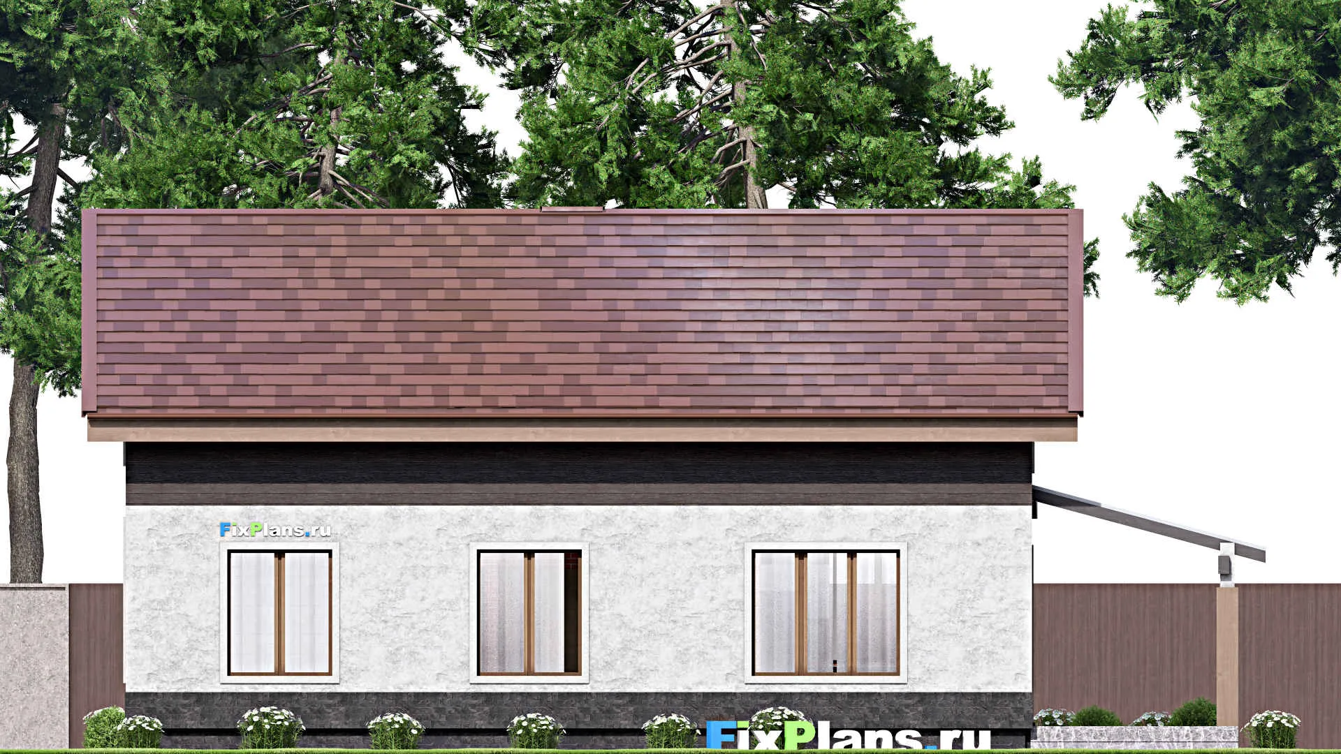 F-13166 - Проект дома с мансардой 12 на 16, площадью 230 м² с террасой и 5 спальнями