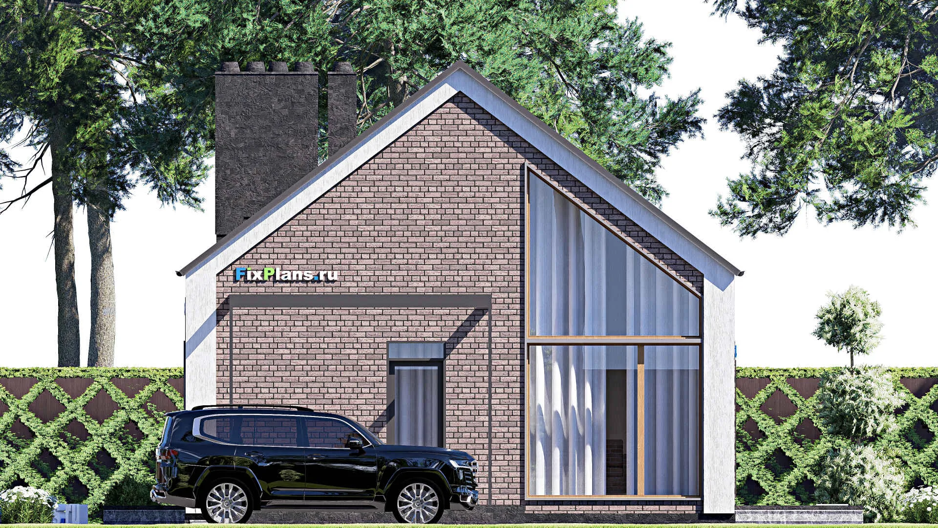 F-16460 - Проект одноэтажного дома 12 на 22, площадью 160 м² с террасой и 3 спальнями