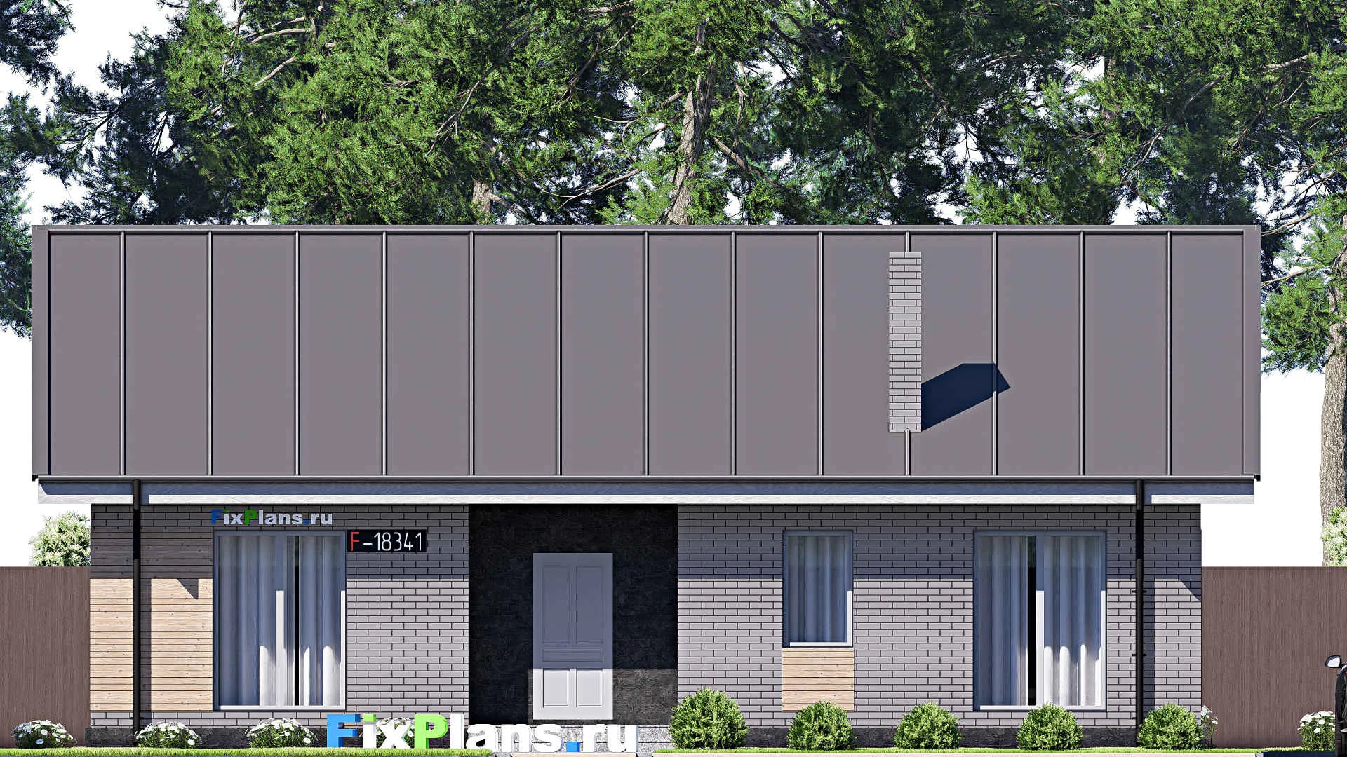 F-18341 - Проект одноэтажного дома 12 на 14, площадью 130 м² с 3 спальнями