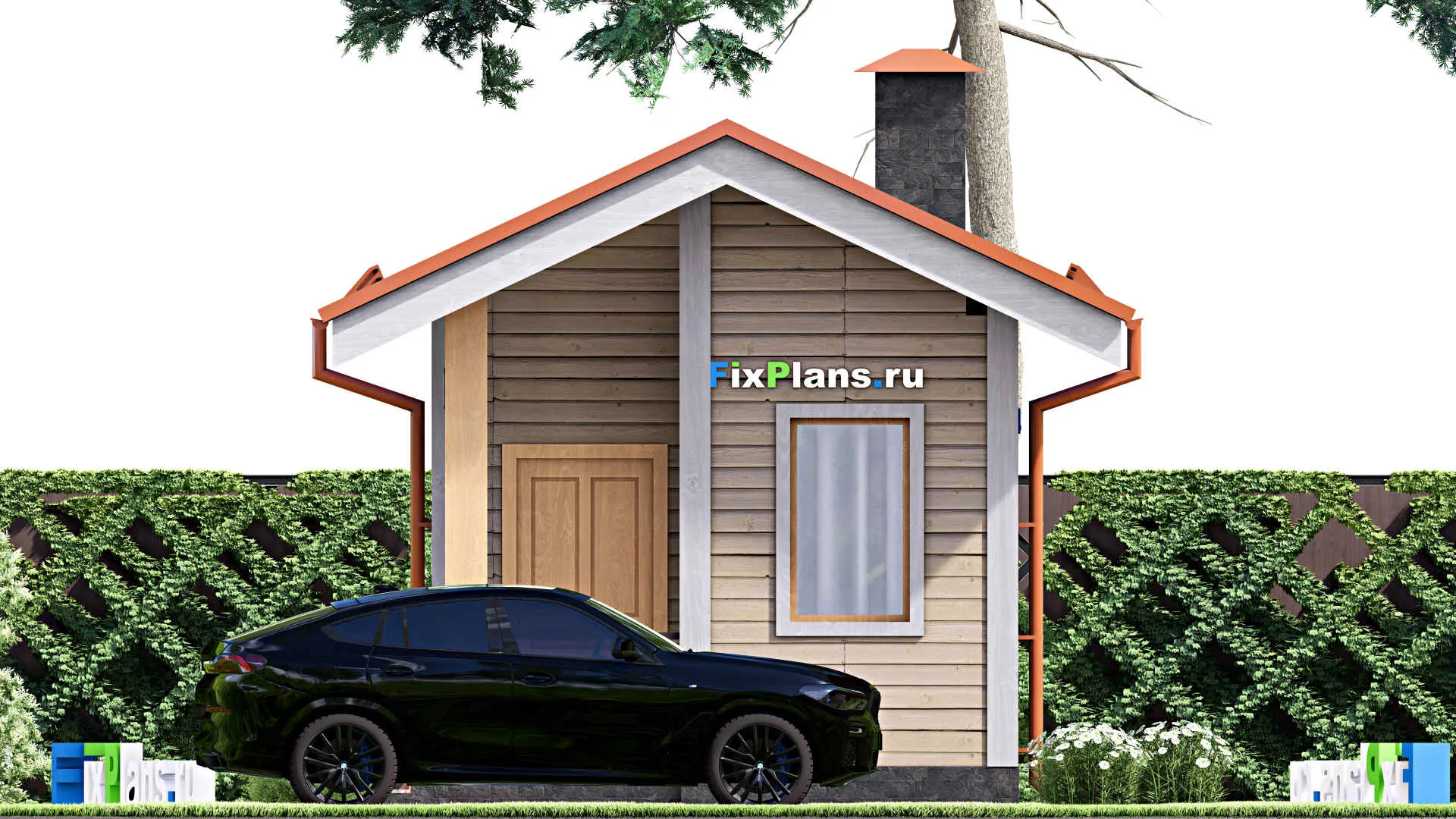 F-15695 - Проект бани 5 на 7, площадью 20 м² с комнатой отдыха