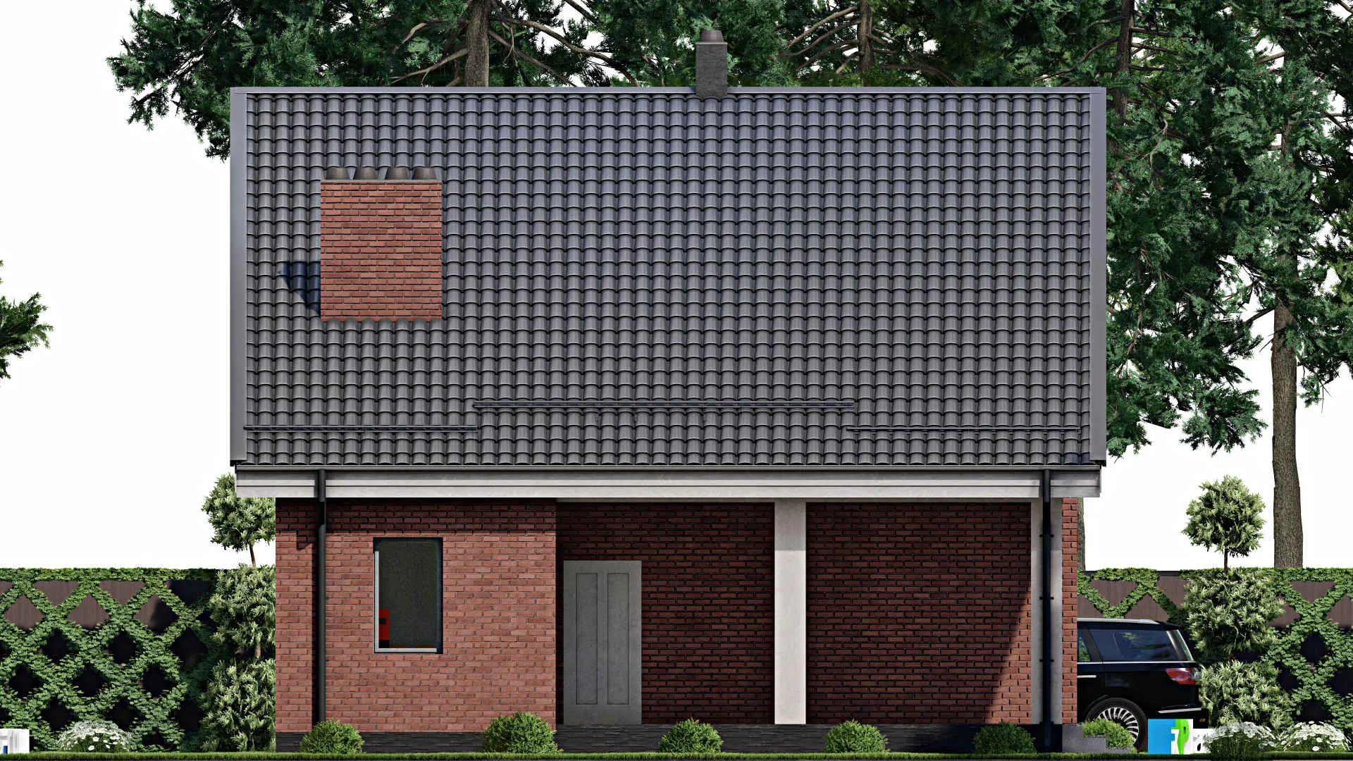 F-2627 - Проект дома с мансардой 11 на 14, площадью 190 м² с террасой, балконом, баней и 3 спальнями