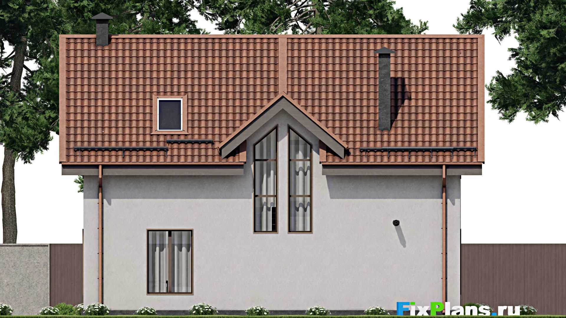 F-5318 - Проект дома с мансардой 10 на 13, площадью 150 м² с 4 спальнями