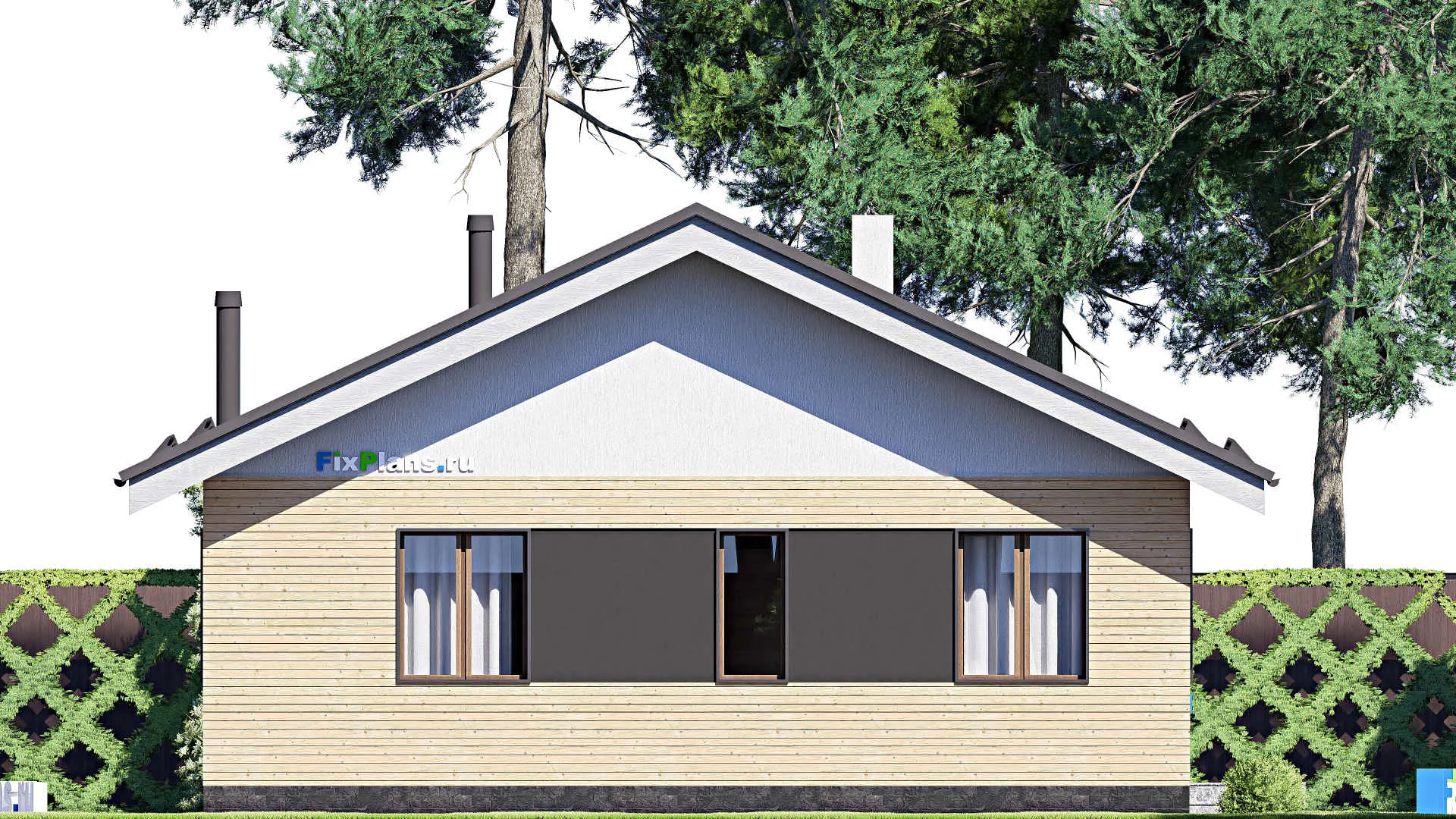 F-20375 - Проект одноэтажного дома 10 на 11, площадью 80 м² с 2 спальнями