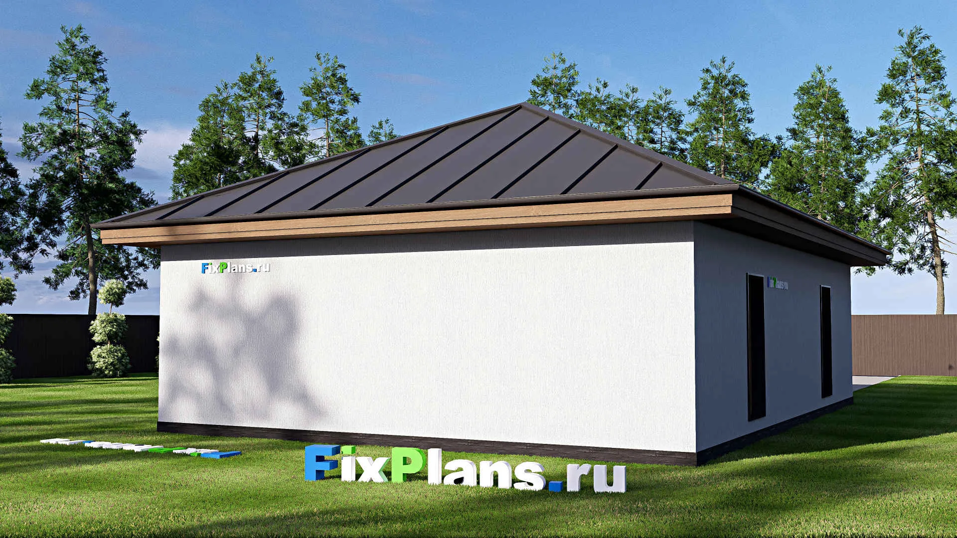 F-18998 - Проект гаража из газобетона 10 на 13, площадью 110 м² на 2 машиноместа