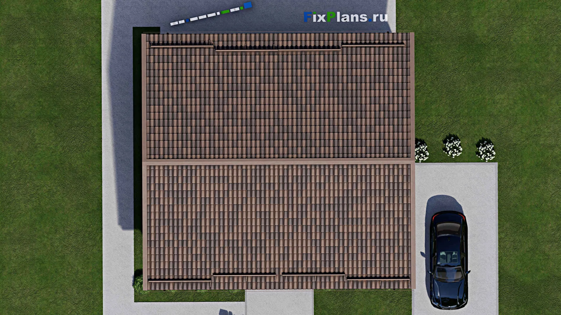 F-11942 - Проект одноэтажного дома 11 на 12, площадью 110 м² с 3 спальнями