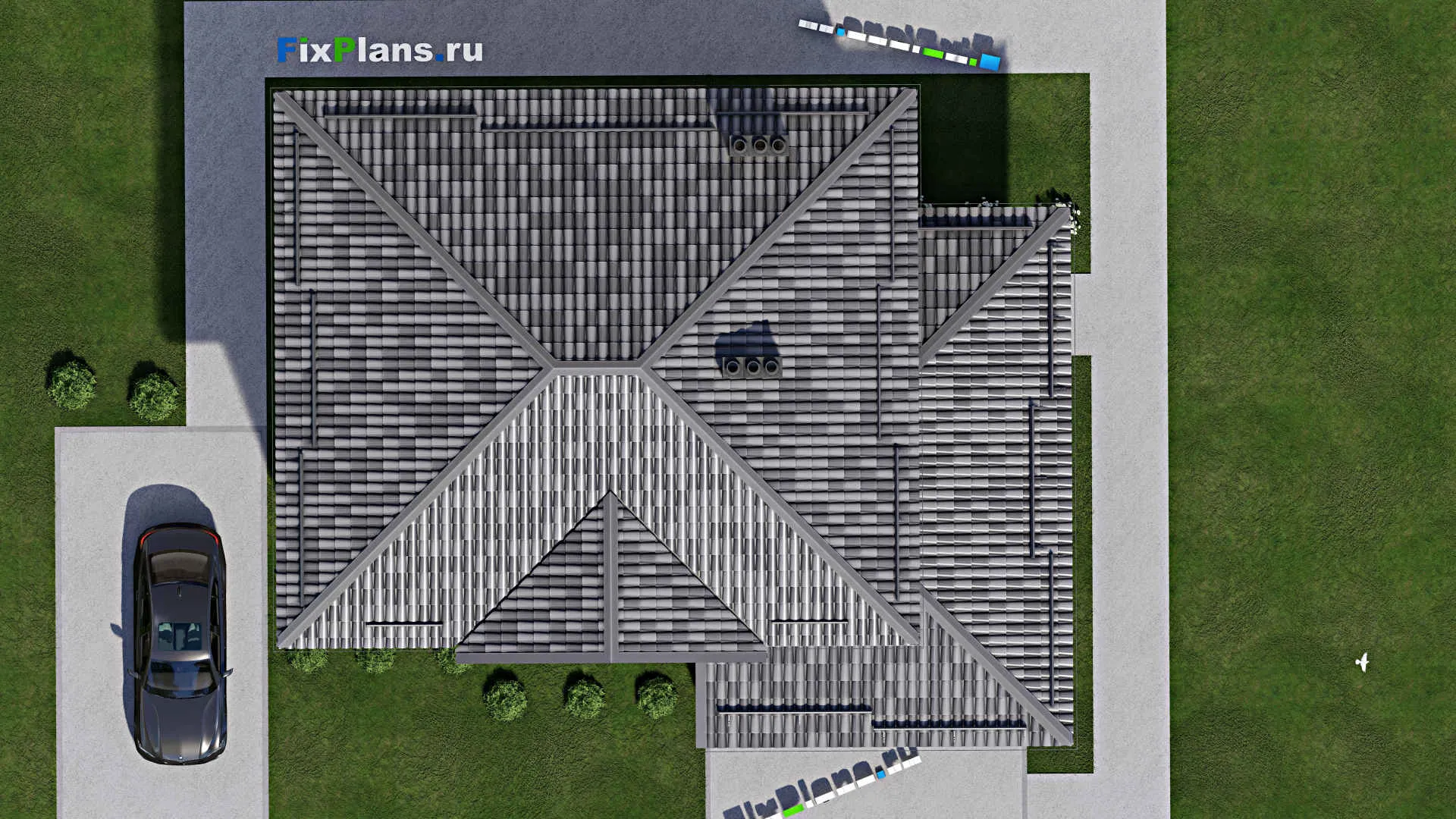 F-7757 - Планы двухэтажного дома 12 на 14, площадью 190 м² с террасой и 4 спальнями