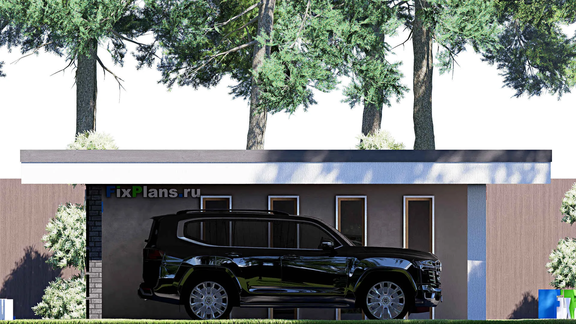 F-21176 - Проект гаража 7 на 14, площадью 80 м² на 1 машиноместо