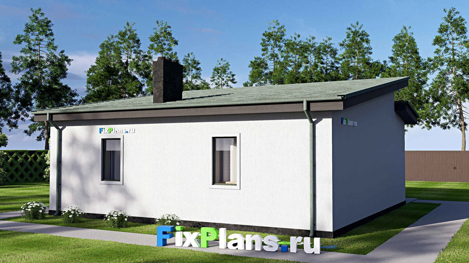 F-17522 - Проект одноэтажного дома 10 на 11, площадью 90 м² с 1 спальнями