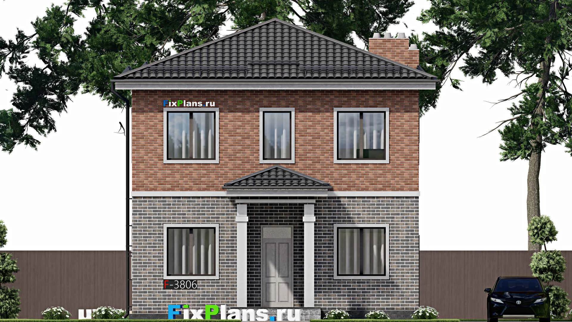 F-3806 - Проект двухэтажного дома 9 на 12, площадью 160 м² с 4 спальнями