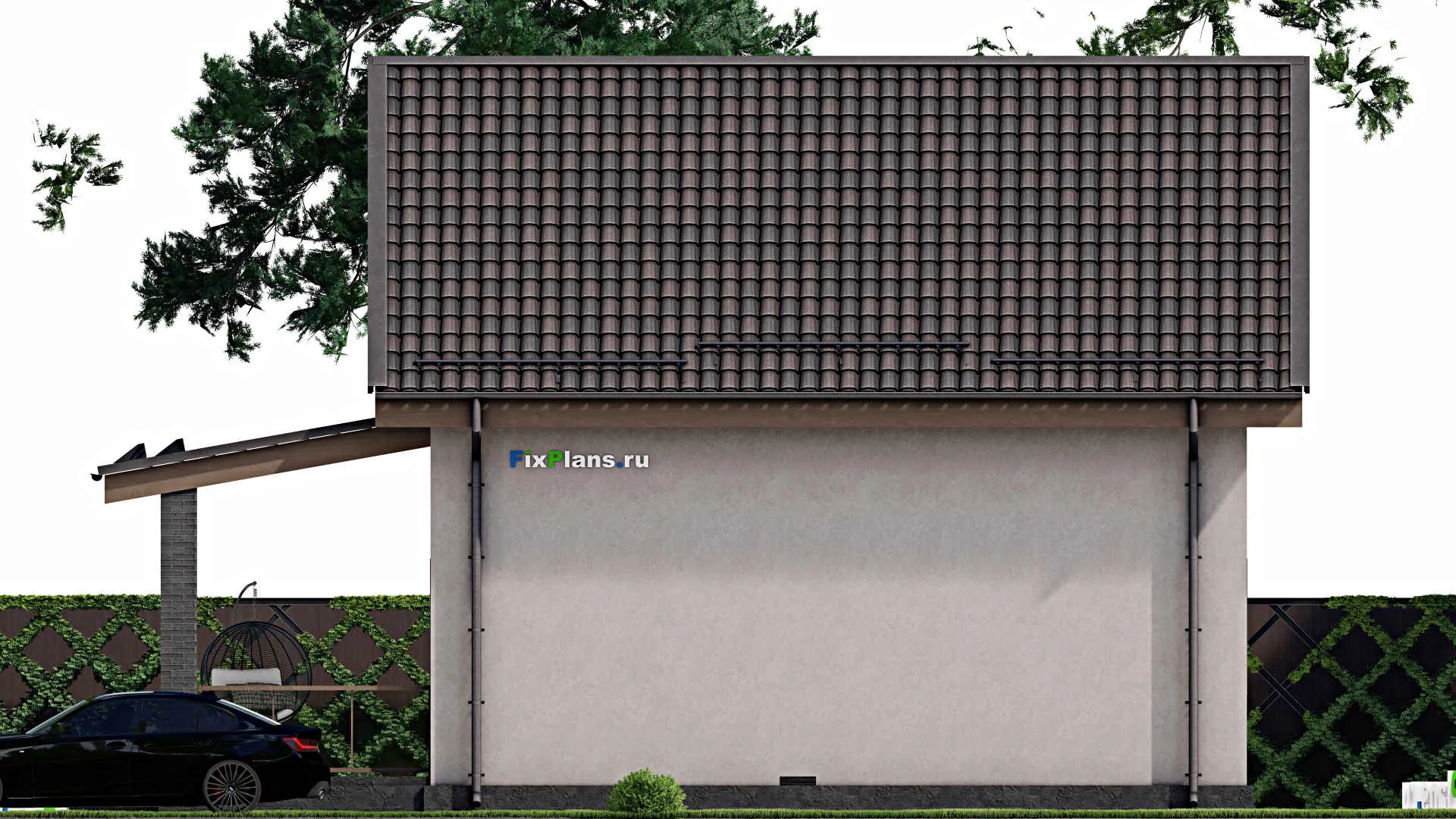 F-5273 - Проект дома с мансардой 9 на 12, площадью 140 м² с террасой, балконом и 3 спальнями