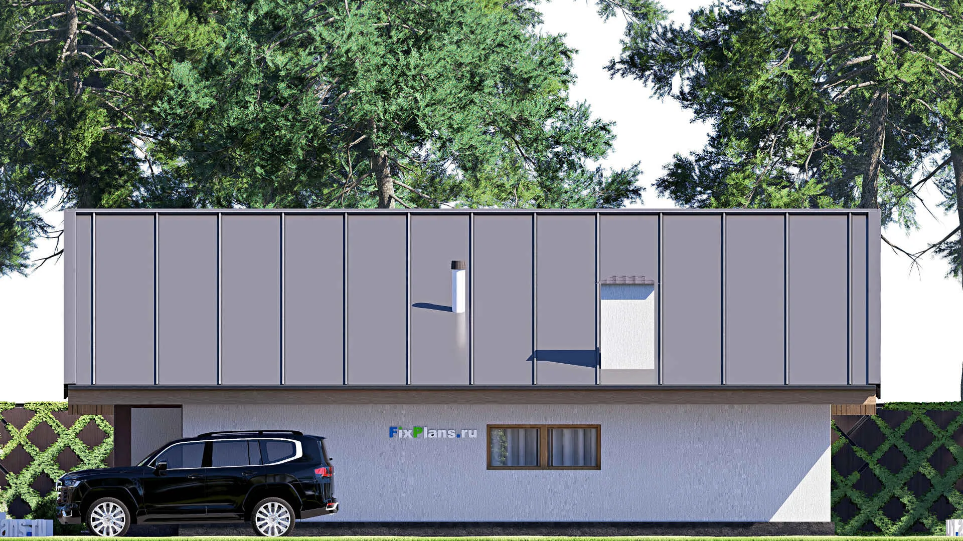 F-19943 - Проект одноэтажного дома 13 на 16, площадью 170 м² с террасой и 3 спальнями