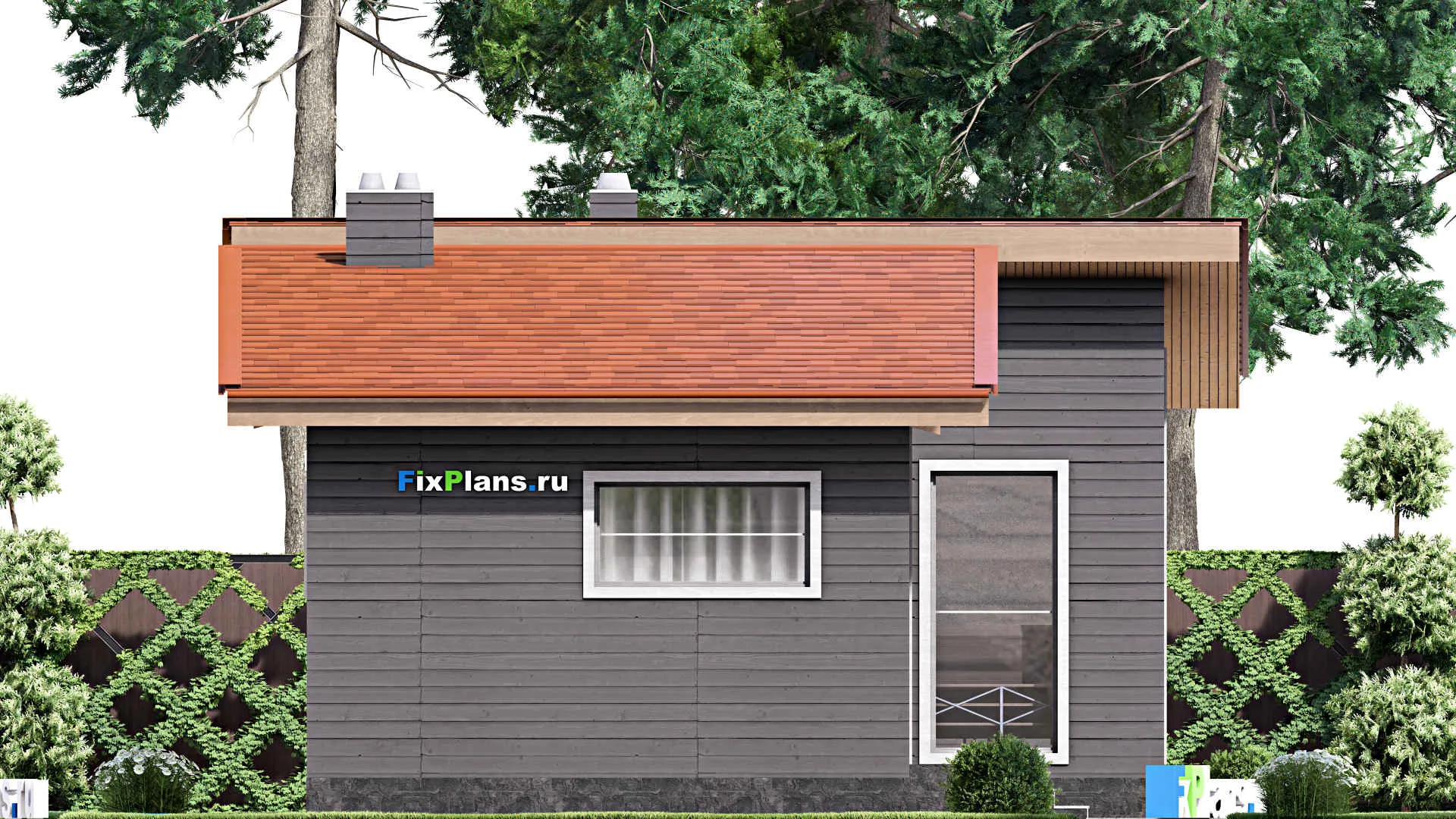 F-14840 - Проект бани 8 на 14, площадью 70 м² с 2 санузлами