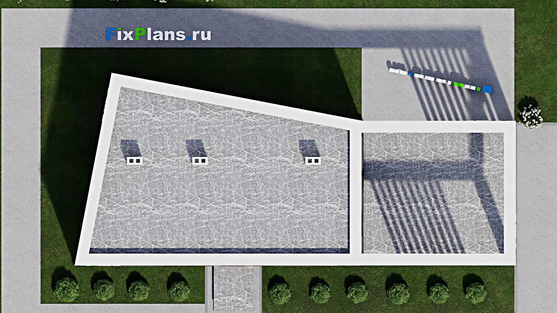 F-10538 - Проект бани 9 на 17, площадью 80 м² с спальней